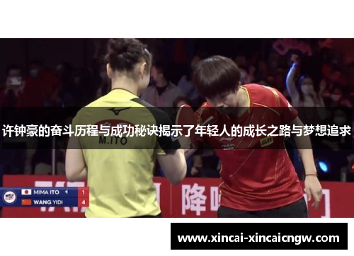 许钟豪的奋斗历程与成功秘诀揭示了年轻人的成长之路与梦想追求
